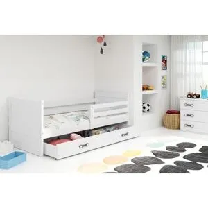 Drveni dečiji krevet Rico - beli - 200x90cm