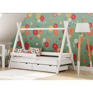 Drveni Dečiji Krevet Tipi Plus - Beli - 190x90 cm