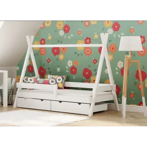 Drveni Dečiji Krevet Tipi Plus - Beli - 200x90cm