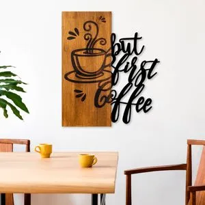 Drveni Zidni Dekorativni Pribor - Coffee First Walnut