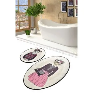 Dude Djt Multicolor Bathmat Set (2 Pieces)