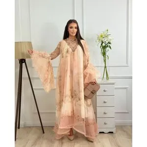 Duga pastelo roze narandzasta haljina / Orange Breeze - S