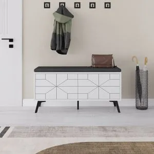 Dune Bench - White White Shoe Cabinet