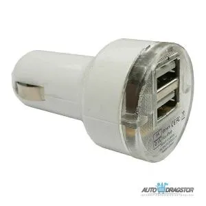 DUPLI USB PUNJAČ BELI 1A+2.1A