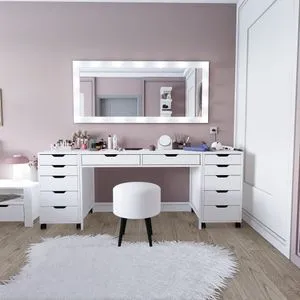 Duru 1600-55 Matte White Make-Up Table