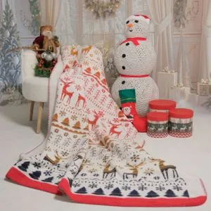 Ćebe ACRYLIC PLUS CHRISTMAS 150x200 - 25128B - Red/Yellow Christmas