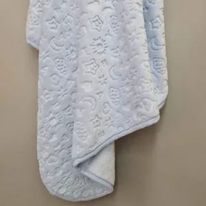 Ćebe Cotton box Emboss baby blanket- Mavi