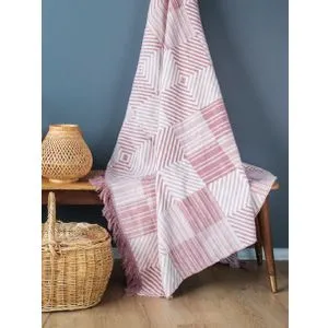 Ćebe Eco Blanket 150x200 - 23131a - Squares Pink