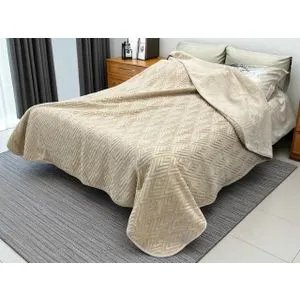 Ćebe Merinos 220x240cm A9 Kocka Krem boja