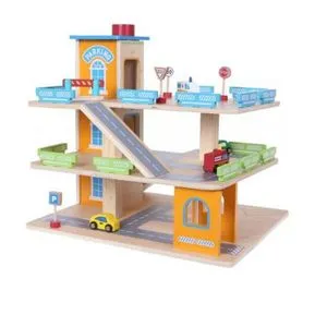 Eco Toys Drvena Garaža Sa Stazom I Liftom + Automobili