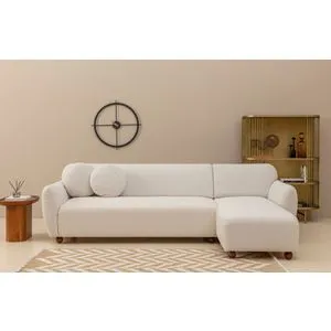 Eddy Corner Right (L3-CHL) - White White Corner Sofa