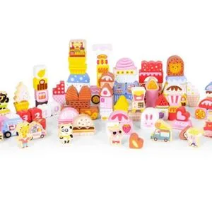 Edukativne Drvene Kocke Set - Candy City 116 Kom