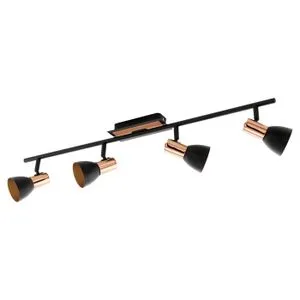 Eglo Barnham spot/4, led, 4x3,3w, 4x240lm, bakar/crna/čelik