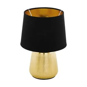 Eglo Manalba 1 stona lampa/1, e14, crna/zlatna/keramika/tkanina