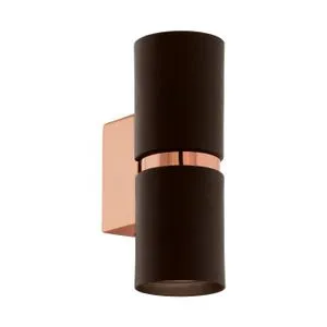 Eglo Passa zidna/2, led, gu10, 2x3,3w, bakar/crna 