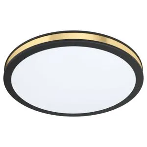 Eglo Pescaito zidna/plafonjera/1, led, 12w, 1350lm, prečnik 280, crna/zlatna/čelik