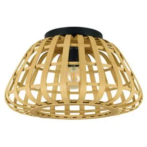 EGLO Plafonjera MONTEZUELO E27 Ø45 cm bambus/crna 390149