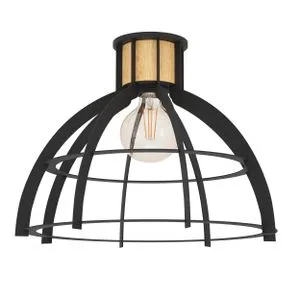 EGLO Plafonjera STILLINGTON E27 42 cm crna/drvo 43768