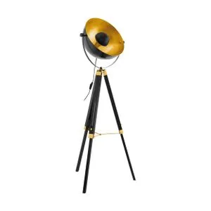 EGLO Podna lampa COVALEDA E27 164 cm crna/mesing 49618