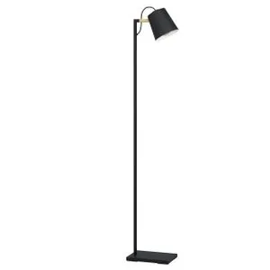 EGLO Podna lampa LACEY E27 159,5 cm crna/drvo 43614