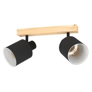 EGLO Spot BATALLAS 2xE27 30 cm drvo/crna 99489