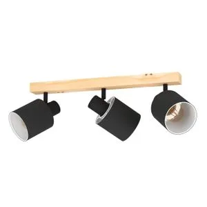 EGLO Spot BATALLAS 3xE27 48 cm drvo/crna 99491