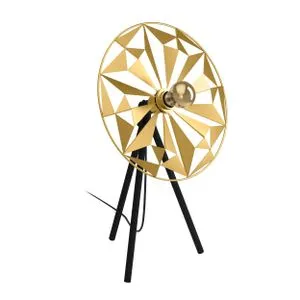 EGLO Stona lampa CASTANUELO E27 58 cm crna/zlatna 43808