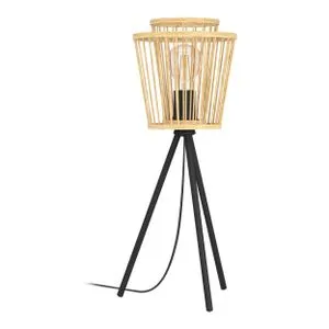 EGLO Stona lampa HYKEHAM E27 57 cm drvo/crna tronožac 43854