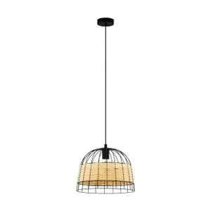 EGLO Viseća lampa ANWICK E27 37 cm crna/ratan 43311