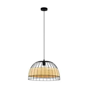 EGLO Viseća lampa ANWICK E27 50 cm crna/ratan 43312