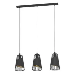 EGLO Viseća lampa AUSTELL 3xE27 76 cm crna/zlatna 49448