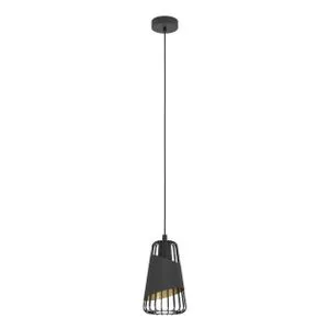 EGLO Viseća lampa AUSTELL E27 16 cm crna/zlatna 49447