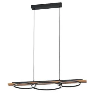 EGLO viseća lampa BOYAL LED 101 cm crna rustik drvo 99624