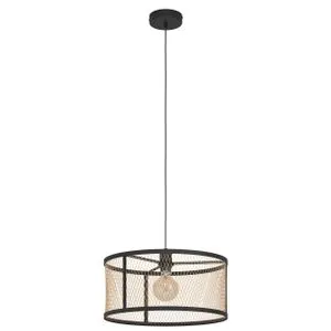 EGLO Viseća lampa DELLOW E27 Ø45 cm crna/mesing mrežasta 43604