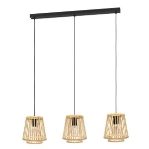 EGLO Viseća lampa HYKEHAM 3xE27 91 cm drvo/crna 43853