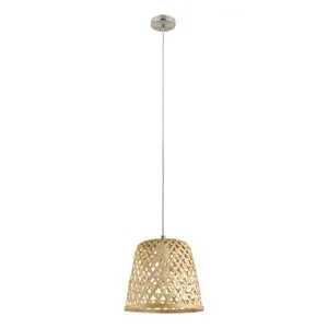 EGLO Viseća lampa KIRKCOLM Ø300 drvo/nikl 43113