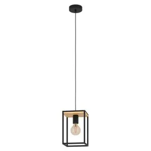 EGLO Viseća lampa LIBERTAD E27 18 cm crna/drvo 99795