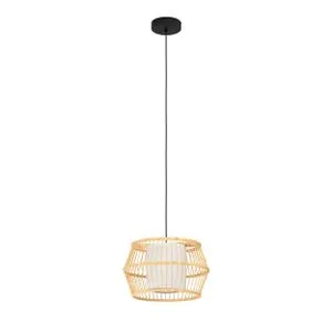 EGLO Viseća lampa MONTERROSO E27 Ø345 bambus/bela/crna 390233