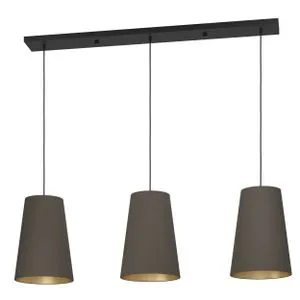 EGLO Viseća lampa PETROSA 3xE27 129 cm kapućino/mesing 390196