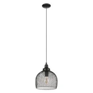EGLO Viseća lampa STRAITON E27 Ø28 cm crna mrežasta 49736