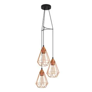 EGLO Viseća lampa TARBES 3xE27 Ø310 bakar 94196
