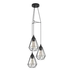 EGLO Viseća lampa TARBES 3xE27 Ø310 crna 94191