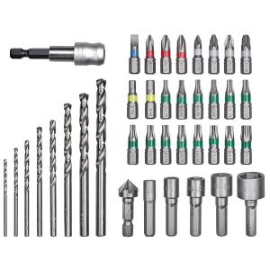 Einhell kwb set burgija adaptera i bitova hex burgije za metal l-box 39
