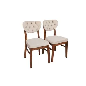 Elma 760 V2 Set Stolica od Oraha i Bež Tkanine (2 Komada)