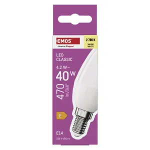Emos Led sijalica Classic Candle 4,2W(40W) 470lm E14 WW Emos ZQ3E21