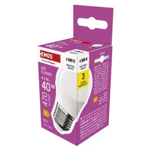 Emos LED sijalica Classic Mini globe 4,2W(40W) 470lm E27 NW ZQ6E23