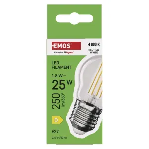Emos Led sijalica Filament Mini Globe 1,8W(25W) 250lm E27 NW ZF6D03