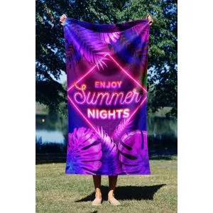 Enjoy Summer Night 70 Multicolor Beach Towel