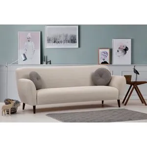 Enna - Beige Beige 3-Seat Sofa