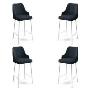 Enox - Anthracite, White Anthracite
White Bar Stool Set (4 Pieces)